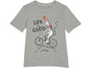 (取寄) ライフイズグッド キッズ キャット イン ザ ハット バイク 半袖 クラッシャー Tシャツ Life is Good kids Life is Good Cat In The Hat Bike Short Sleeve Crusher Tee (Toddler/Little Kids/Big Kids) Heather