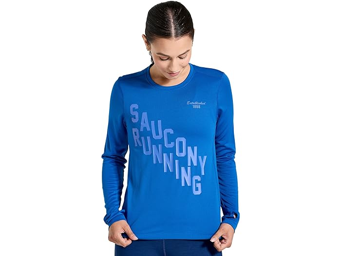 () TbJj[ fB[X XgbvEHb` OtBbN O X[u Saucony women Saucony Stopwatch Graphic Long Sleeve Pool Graphic