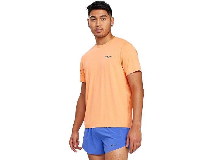 (取寄) サッカニー メンズ タイム トライアル ショート スリーブ Saucony men Saucony Time Trial Short Sleeve Vizi Orange