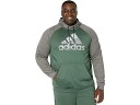 (取寄) アディダス メンズ ビッグ アンド トール ゲーム アンド ゴー ビッグ ロゴ プルオーバー パーカー adidas men adidas Big Tall Game Go Big Logo Pullover Hoodie Green Oxide/Dark Grey Heather Solid Grey