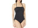 (取寄) マイケルコース レディース アイコニック ソリッド シャード ヘアバンド ワンピース MICHAEL Michael Kors women MICHAEL Michael Kors Iconic Solid Shirred Bandeau One-Piece Black