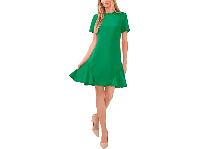 () V[V[ fB[X bt lbN Sfbg hX CeCe women CeCe Ruffle Neck Godet Dress Lush Green