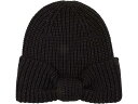 (取寄) ケイトスペード レディース メタリック ボウ ビーニー Kate Spade New York women Kate Spade New York Metallic Bow Beanie Black