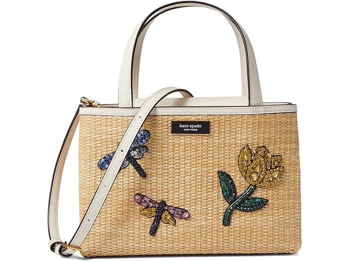 () PCgXy[h fB[X T ACR hStC GxbV Xg[ X[ g[g Kate Spade New York women Kate Spade New York Sam Icon Dragonfly Embellished Straw Small Tote Natural Multi