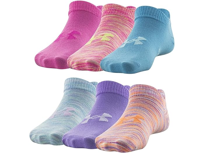 () ޡ 륺 å󥷥 2.0 Ρ 硼 å 6-ڥ (ȥ å/ӥå å) Under Armour girls Under Armour Essential 2.0 No Show Socks 6-Pair (Little Kid/Big Kid) Nebula Purple Assorted