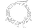 () X^[O tH[Go[ fB[X CZ [ Ah X^[ _u `FC uXbg Sterling Forever women Sterling Forever CZ, Moon, & Star Double Chain Bracelet Silver