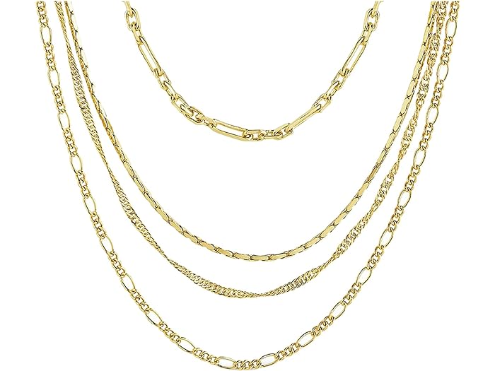 () X^[O tH[Go[ fB[X Vv C[h `F[Y lbNX Sterling Forever women Sterling Forever Simple Layered Chains Necklace Gold
