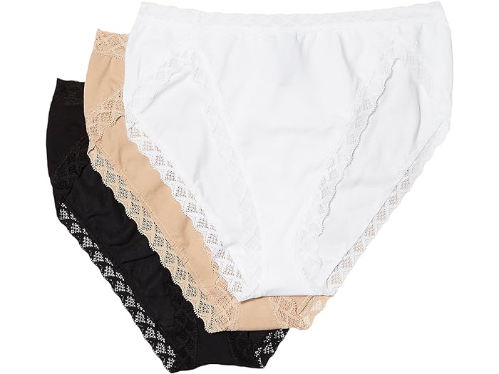 () ig fB[X uX t` Jbg 3-pbN Natori women Natori Bliss French Cut 3-Pack Black/Cafe/White