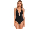 () fB[X J[ R[h XJC[ oW s[X BECCA women BECCA Color Code Skylar Plunge One-Piece Black 1