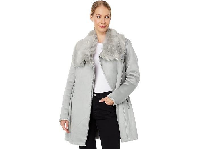 (取寄) カルバンクライン レディース アシンメトリカル フォー シアリング Calvin Klein women Calvin Klein Asymmetrical Faux Shearling Grey