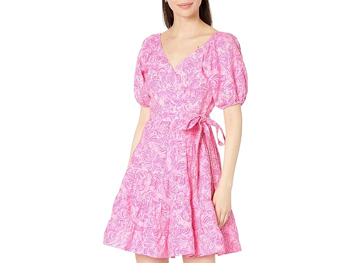 フォクシー (取寄) リリー ピュリッツァー レディース イラリー リネン ラップ ドレス Lilly Pulitzer women Lilly Pulitzer Iralee Linen Wrap Dress Pink Blossom Foxy Llama