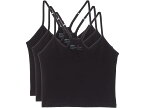 (取寄) パクト レディース エブリデイ シェルフ ブラ クロップド キャミソール 3-パック PACT women PACT Everyday Shelf Bra Cropped Camisole 3-Pack Black