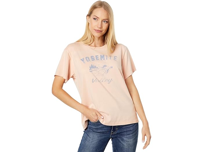 (取寄) ラッキーブランド レディース ヨセミテ ボーイフレンズ Tシャツ Lucky Brand women Lucky Brand Yosemite Boyfriend Tee Peach Whip