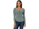 () bL[uh fB[X g ~bNX w[ Lucky Brand women Lucky Brand Trim Mix Henley Balsam Green