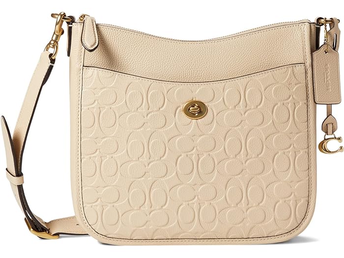 () R[` fB[X VOj`[ U[ VFCY NX{fB COACH women COACH Signature Leather Chaise Crossbody Ivory