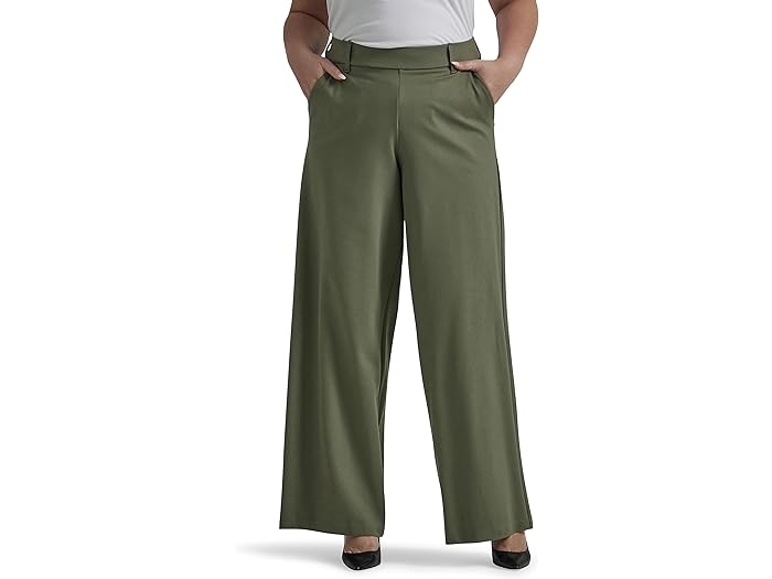 () [ fB[X vX TCY Gj EFA Ch bO pc Lee women Lee Plus Size Any Wear Wide Leg Pants Olive Grove