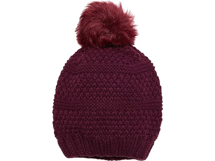 () TfBGSnbg fB[X jbg r[j[ W/ tH[ t@[ | San Diego Hat Company women San Diego Hat Company Knit Beanie w/ Faux Fur Pom Burgundy