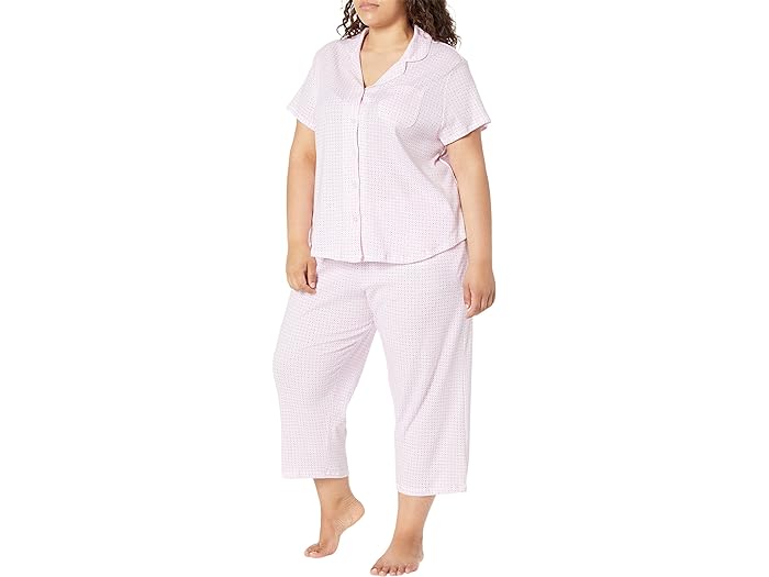 () J mCo[K[ fB[X vX TCY x[ LX V[g X[u K[th Jv Pj Karen Neuburger women Karen Neuburger Plus Size Berry Kiss Short Sleeve Girlfriend Capris PJ Diamond Geo Pink