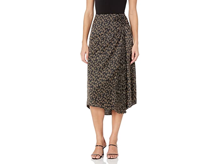 (取寄) ヴィンス レディース ウィメンズ ジニア フローラル ルーシュド スカート Vince women Womens Zinnia Floral Ruched Skirt Black