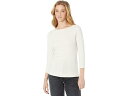 () ꡼ ɥå ǥ 100% åȥ إơ ˥å 3/4 ꡼ ֥ƥå T Three Dots women Three Dots 100% Cotton Heritage Knit 3/4 Sleeve British Tee Heather Oyst...