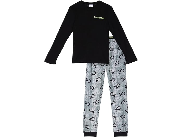 () Х󥯥饤 å ܡ ġԡ ޥ ֥å ߥ 祬 å (ӥå å) Calvin Klein Kids boys Calvin Klein Kids Two-Piece Thermal Brushed Micro Joggers Set (Big Kids) CK Tie-Dye