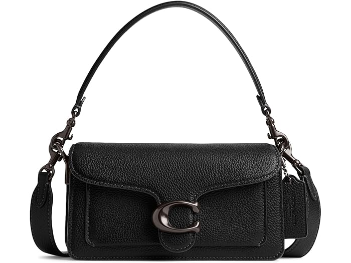() R[` fB[X |bV yu U[ ^r[ V_[ obO 20 COACH women COACH Polished Pebble Leather Tabby Shoulder Bag 20 Black