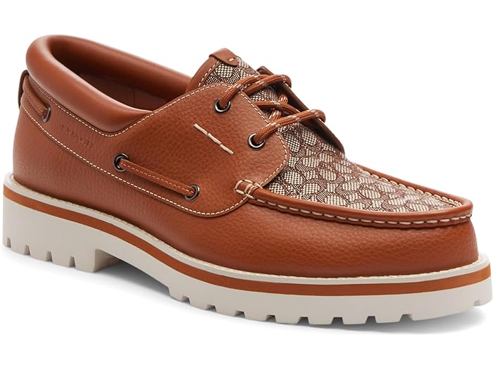 ()   ٥󥽥 ߥ ˥㡼 ܡ 塼 COACH men COACH Benson Micro Signature Boat Shoe Burnished Amber