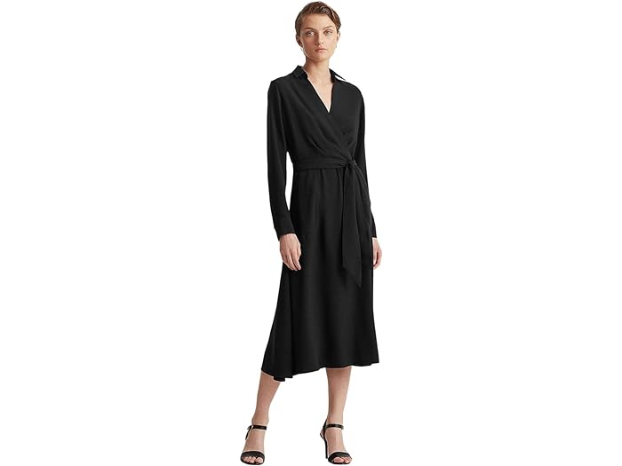 ラルフローレン　ドレス (取寄) ローレン ラルフローレン レディース ロング スリーブ デイ ドレス LAUREN Ralph Lauren women LAUREN Ralph Lauren Long Sleeve Day Dress Black