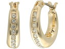 (取寄) ローレン ラルフローレン レディース スカルプ メタル フープ イヤリングス LAUREN Ralph Lauren women LAUREN Ralph Lauren Sculpted Metal Hoop Earrings Gold/Crystal