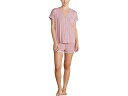 () xAtbgh[X fB[X }u RNV \tg W[W pCvh EW Zbg Barefoot Dreams women Barefoot Dreams Malibu Collection Soft Jersey Piped Lounge Set Teaberry/White