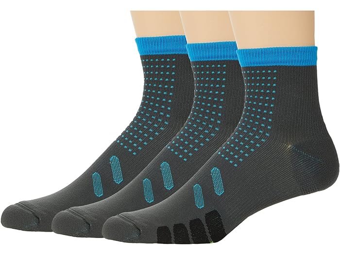 () 桼å Х  ץå 3-ѥå Eurosock Eurosock Bike Quarter Compression 3-Pack Charcoal