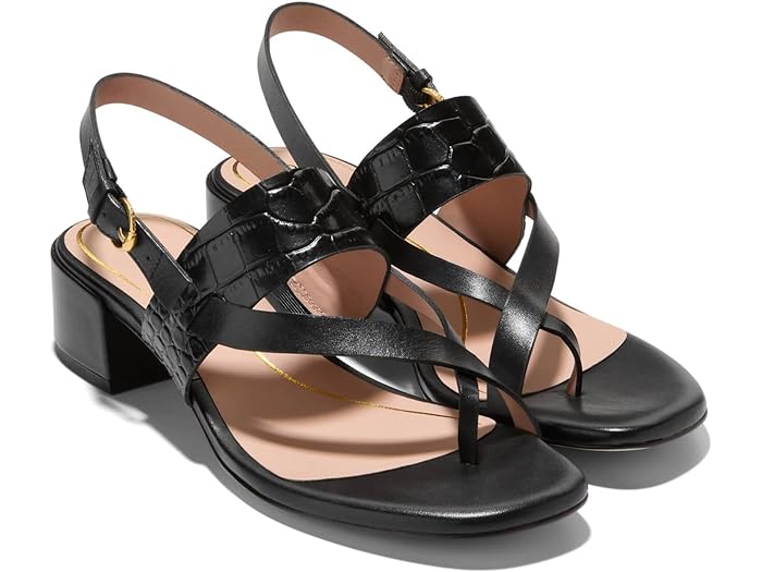 (取寄) コールハーン レディース アニカ ラックス ブロック ヒール サンダル Cole Haan women Cole Haan Anica Lux Block Heel Sandals Black Leather