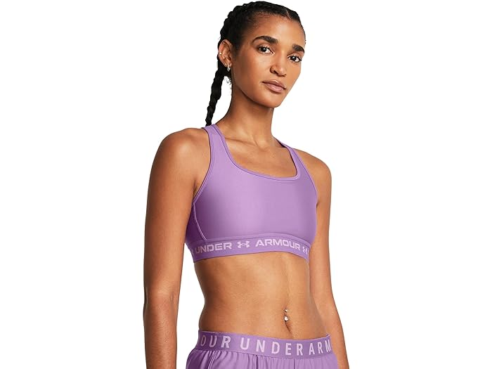 () A_[A[}[ fB[X NXobN ~bh u Under Armour women Under Armour Cross-Back Mid Bra Provence Purple/Provence Purple/Purple Ace