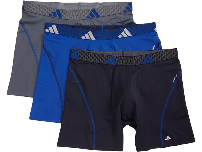 (取寄) アディダス メンズ パフォーマンス メッシュ ボクサー ブリーフ 3-パック adidas men adidas Performance Mesh Boxer Brief 3-Pack Team Royal Blue/Legend Ink Blue/Onix Grey