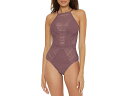 () fB[X J[ vC N[VF nC lbN s[X BECCA women BECCA Color Play Crochet High Neck One-Piece Fig