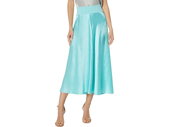 ()  ǥ  ȥ  å  Vince women Vince Rib Trim Raw Edge Skirt Aqua Dew