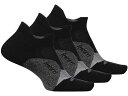 (取寄) フィーチャーズ エリート ライト クッション ノー ショー タブ 3-ペア パック Feetures Elite Light Cushion No Show Tab 3-Pair Pack Black