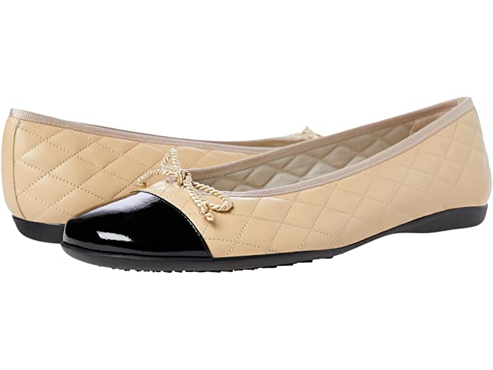 (取寄) フレンチ ソール レディース パスポートR フラッツ French Sole women French Sole PassportR Flat Black Patent/Beige Leather