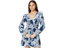 () [ sbc@[ fB[X U O-X[uh p[ Lilly Pulitzer women Lilly Pulitzer Riza Long-Sleeved Romper Low Tide Navy Bouquet All Day