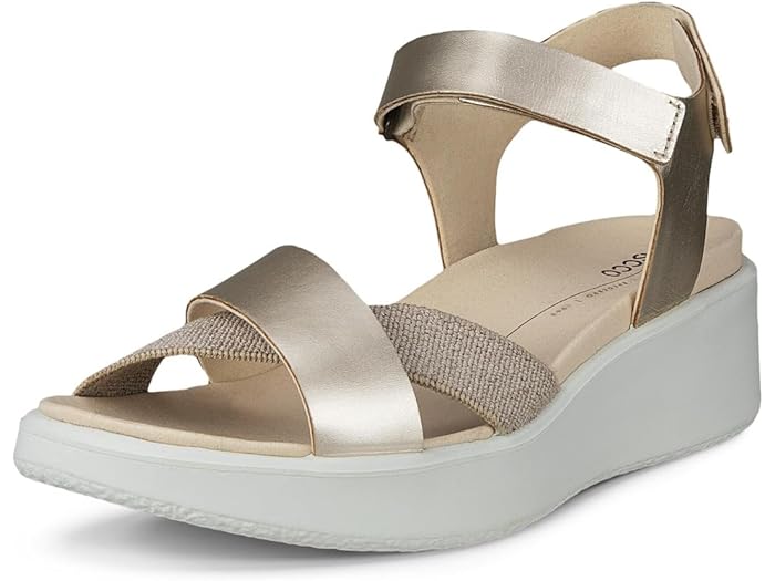 (取寄) エコー レディース フロート ウェッジ ラグジュアリー クロスバンド ECCO women ECCO Flowt Wedge Luxury Crossband Pure White Gold