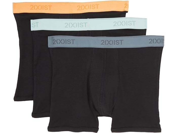 () 2XIST  3-ѥå å󥷥 Ρ 硼 ֥꡼ 2(X)IST men 2(X)IST 3-Pack ESSENTIAL No Show Brief Black With Buff Orange/Black With Surf Spray/Black Stormy Weathe