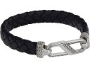 (取寄) ジョン ハーディ メンズ 12 ウム ウーブン レザー クラシック チェイン ブレスレット John Hardy men John Hardy 12 mm Woven Leather Classic Chain Bracelet Black/Sterling Silver