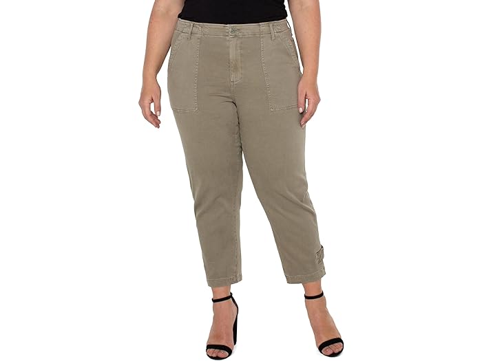 () ov[T[X fB[X vX TCY [eBeB Nbv J[S EBY V` bO Liverpool Los Angeles women Liverpool Los Angeles Plus Size Utility Crop Cargo with Cinched Leg Pewter Green