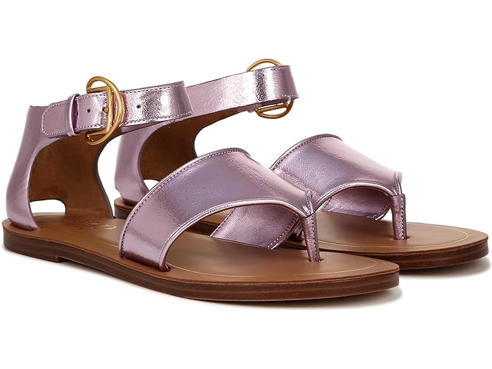 (取寄) フランコ サルト レディース ルース アンクル ストラップ トング フラッツ サンダル Franco Sarto women Franco Sarto Ruth Ankle Strap Thong Flat Sandals Light Pink Metallic