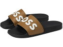 (取寄) ボス メンズ スライド サンダル BOSS men BOSS Slide Sandals Iconic Camel/Black Storm