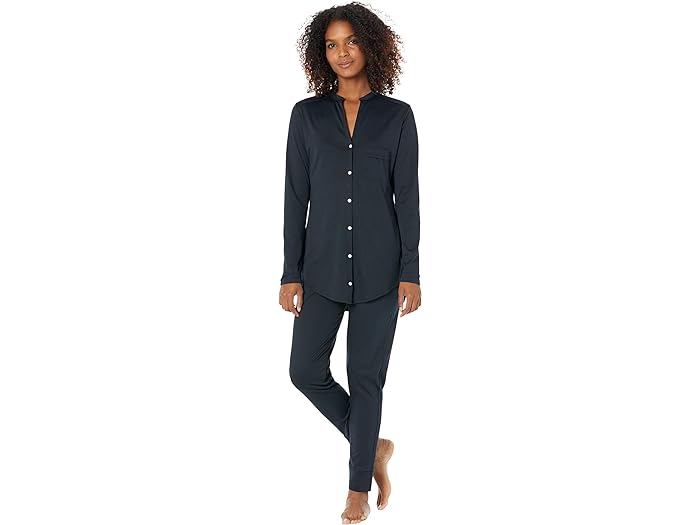 () ϥ ǥ ԥ奢 å  ꡼ ѥ å Hanro women Hanro Pure Essence Long Sleeve Pajama Set Black