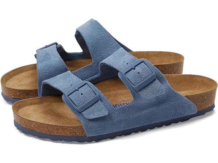 () rPVgbN Y A]i \tg tbgxbh - XG[h () Birkenstock men Birkenstock Arizona Soft Footbed - Suede (Men) Elemental Blue