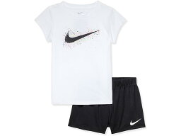 (取寄) ナイキ キッズ ガールズ スウォッシュ ポップ ティー アンド メッシュ ショーツ セット (リトル キッズ) Nike Kids girls Nike Kids Swoosh Pop Tee and Mesh Shorts Set (Little Kids) Black