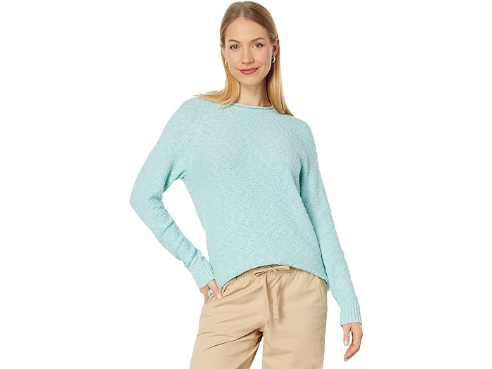 (取寄) エルエルビーン レディース ミッドウエイト コットン スラブ ロールネック プルオーバー L.L.Bean women L.L.Bean Midweight Cotton Slub Rollneck Pullover Pale Turquoise