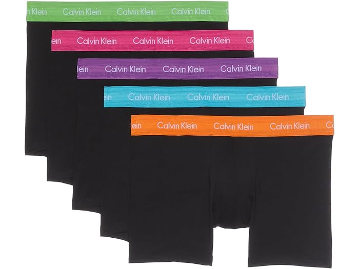 (取寄) カルバンクライン アンダーウェア メンズ プライド コットン ストレッチ 5-パック ボクサー ブリーフ Calvin Klein Underwear men Calvin Klein Underwear Pride Cotton Stretch 5-Pack Boxer Brief Black Bodies W Green Flash/Fuscia Fedora/Dahlia/Blue